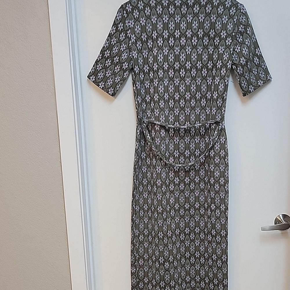 ZARA | Chic Olive Patterned Dress - Picture 8 of 12